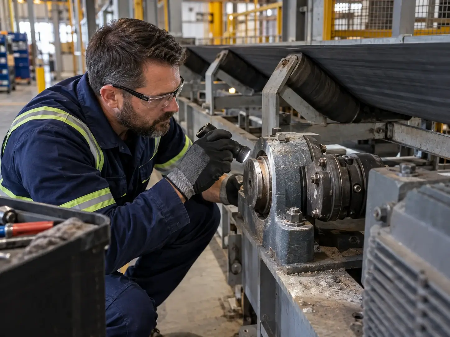 Industrial plant maintenance illustration