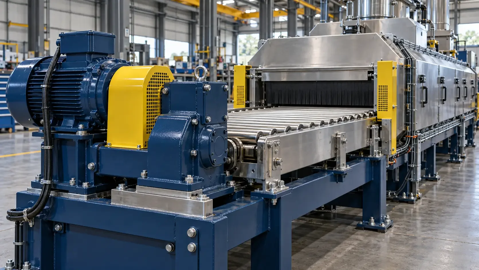 Industrial machinery installation illustration