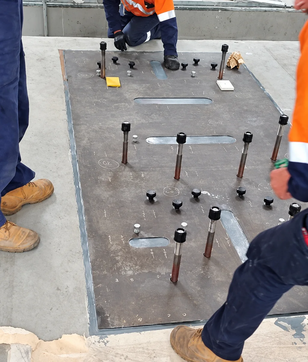 Machinery Sole Plate Installation at an industrial project site
