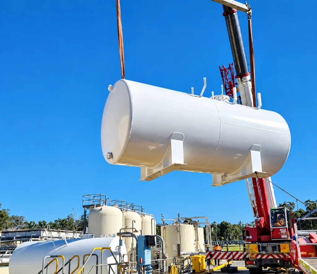 Tank Installation at an industrial project site