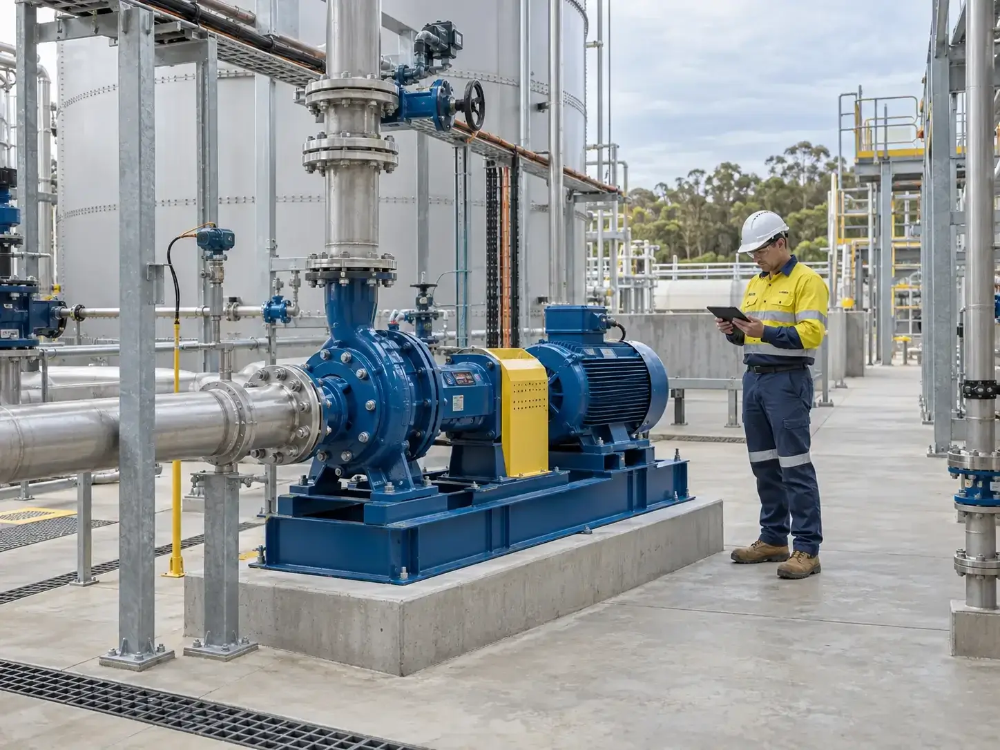 Industrial site installation planning illustration